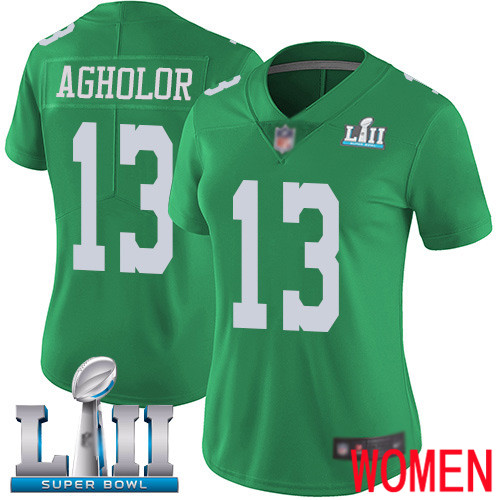 Women Philadelphia Eagles #13 Nelson Agholor Limited Green Rush Vapor Untouchable NFL Jersey Super Bowl